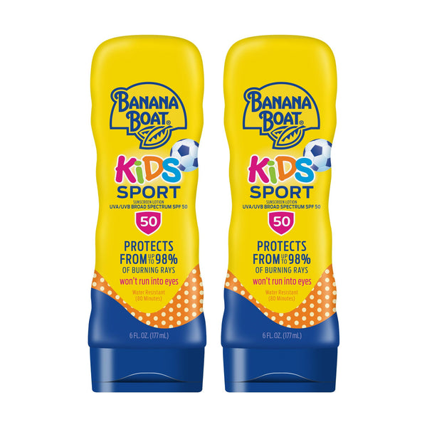 Banana Boat Kids Sport Lotion, SPF 50+, 6oz each, Twin Pack