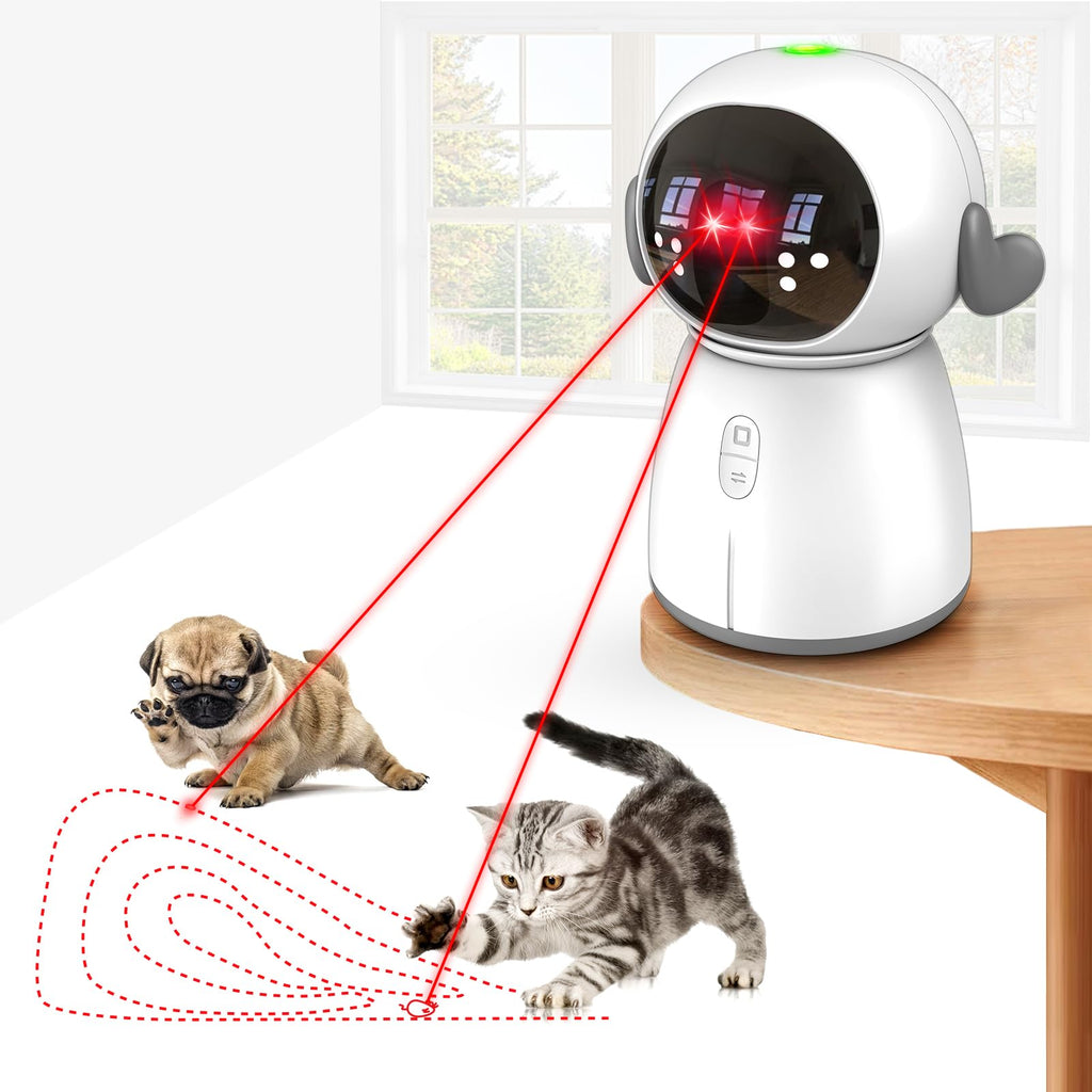kachewlulu Double Laser Interactive Cat Toy-Freely Switching Dual Motion Trajectory Activated Rechargeable Automatic Cat Laser Toy for Bored Indoor Adult Cats/Kittens/Dogs