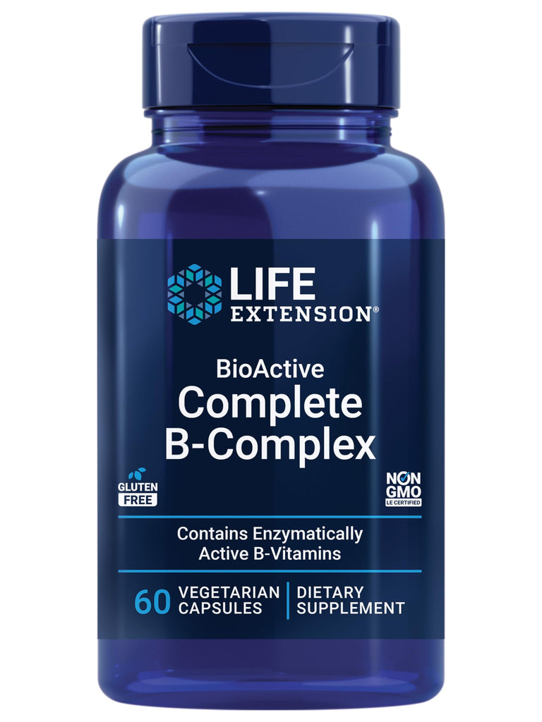 Life Extension Bioactive Complete B-Complex, Heart, Brain and Nerve Support, Healthy Energy, Metabolism, Complete B Complex, 60 Vegetarian Capsules