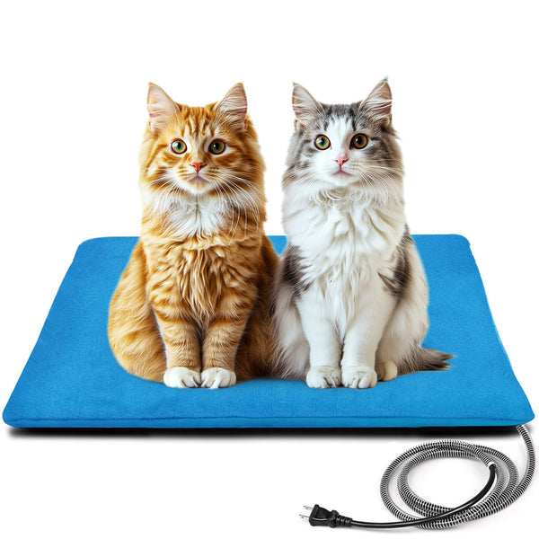 Outdoor Pet Heating Pad for Dog & Cat, Multi-Size Waterproof Heated Cat Dog Bed for Outside, Pet Heater Warmer Mat Blanket with Chew Resistant Cord for Senior Dog Cat House Whelping Box