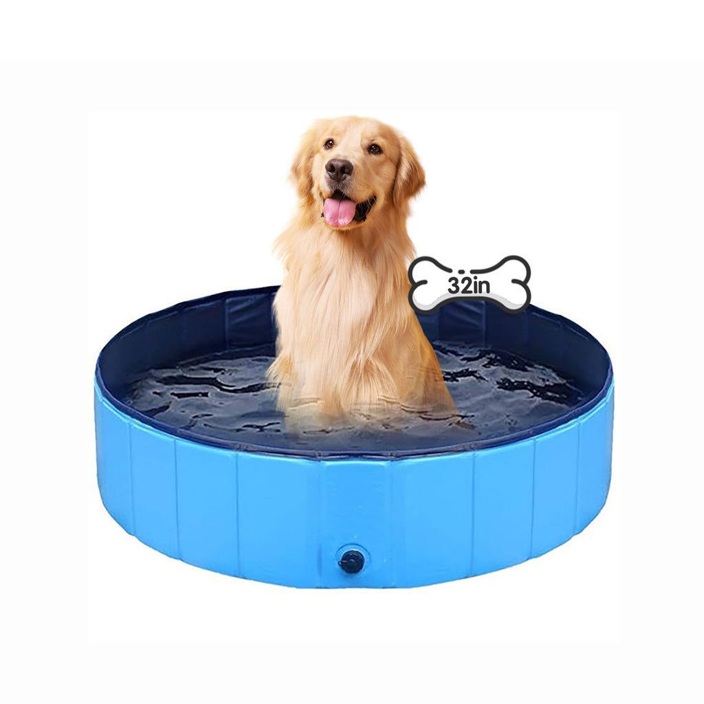 Dog Pool Foldable pet Pool Dog Swimming Pool pet Swimming Pool PVC Non-Slip for All Kinds of Pets (32x8in)