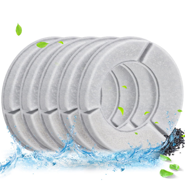 UPSKY 5PCS Replacement Filters for 2.5L/84oz，3L/101oz, 3.5L/118oz，4L/135oz, 4.5L/152oz，5.5L/186oz and 6.5L/1.6 Gallon Dog Water Bowl
