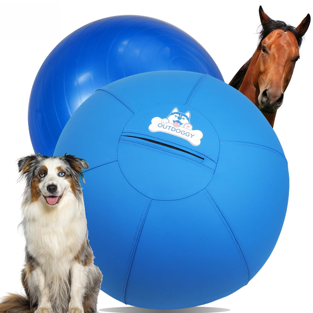 Outdoggy 25" Heavy Duty Dual-Layered Herding Ball for Australian Shepherds, Collies, Cattle Dogs, and Blue Heelers - Horse Ball for Medium to Large Dogs
