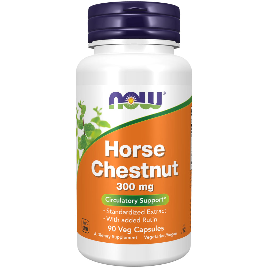 NOW Foods Supplements, Horse Chestnut 300 mg with Added Rutin, Circulatory Support*, 90 Veg Capsules