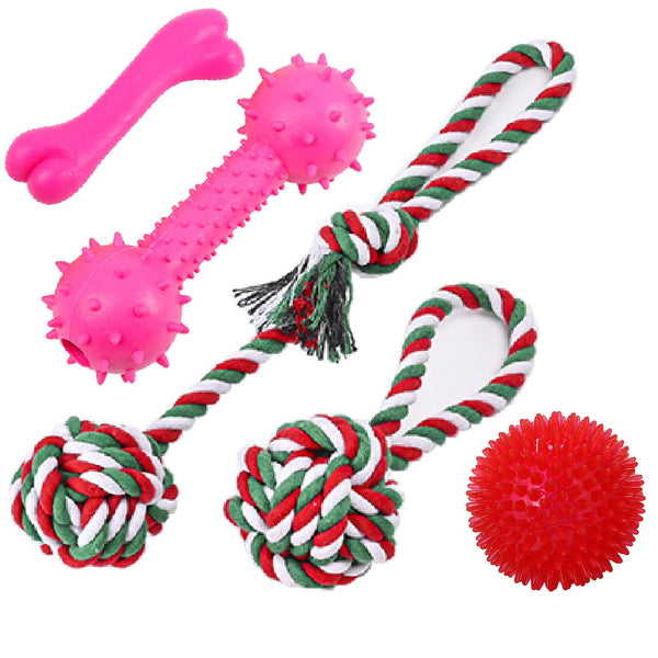 Nlmskzzy Dog Chew Toys - 5 Pack for Medium to Small Dogs, Fun and Teeth Cleaning