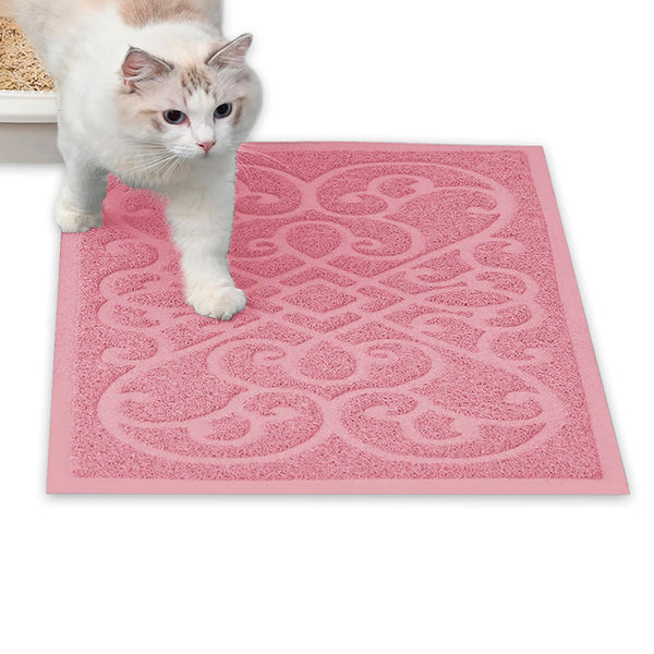 PetLike Cat Litter Box Mat, Thick Kitty Litter Trapping Mat, Durable,Waterproof &Washable with Non-Slip Backing, Soft on Kitty Paws and Easy to Clean, BPA Free