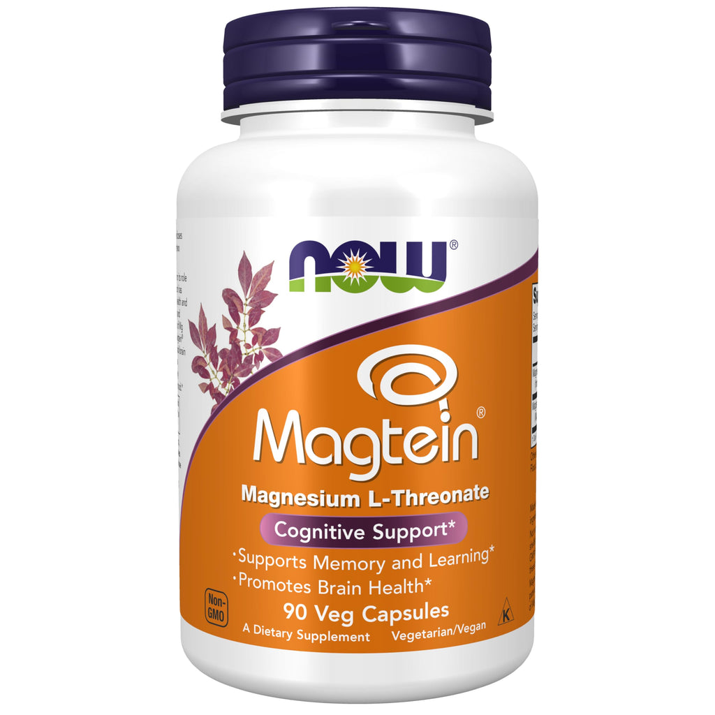 NOW Foods Supplements, Magtein™ with patented form of Magnesium (Mg), Cognitive Support*, 90 Veg Capsules