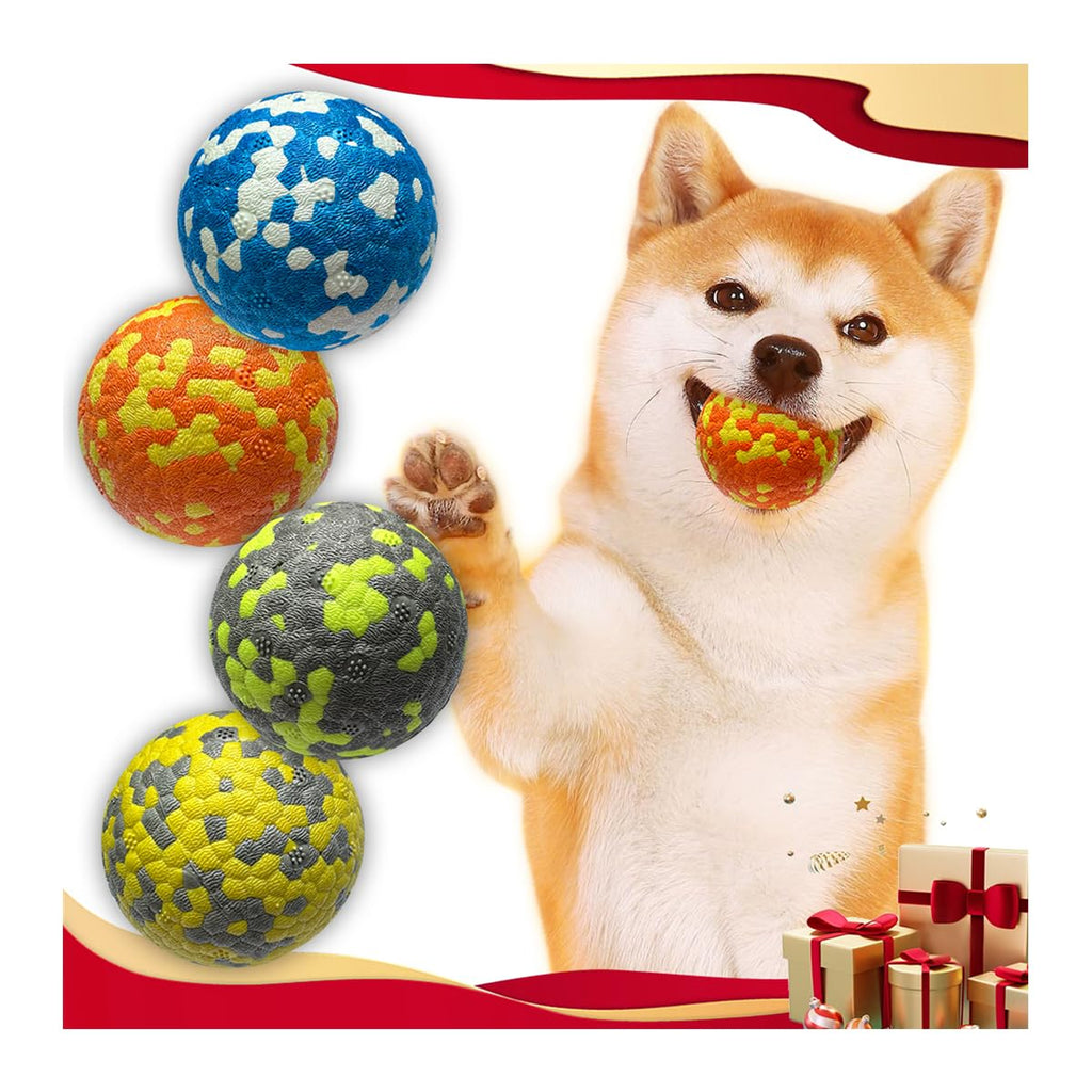 Mankoda Dog Balls, Indestructible Tennis Balls for Dogs, 2.5'' Durable Bouncy Dog Toys for Aggressive Chewers, Interactive Dog Toys for Fetch Game, Lightweight Floating Chew-Proof(4 Pack)