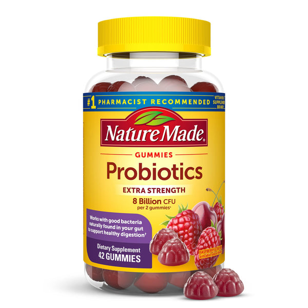 Nature Made Ultra Strength Digestive Probiotics, Probiotics for Women and Men, 42 Probiotic Gummies, 21 Day Supply