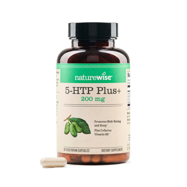 NatureWise 5-HTP 200mg, Vegan 5 HTP Plus Supplement from Griffonia Seeds with Cofactor Vitamin B6 - Mood Support Supplement & Natural Sleep Aid for Adults - Delayed-Release - 60 Count[2-Month Supply]