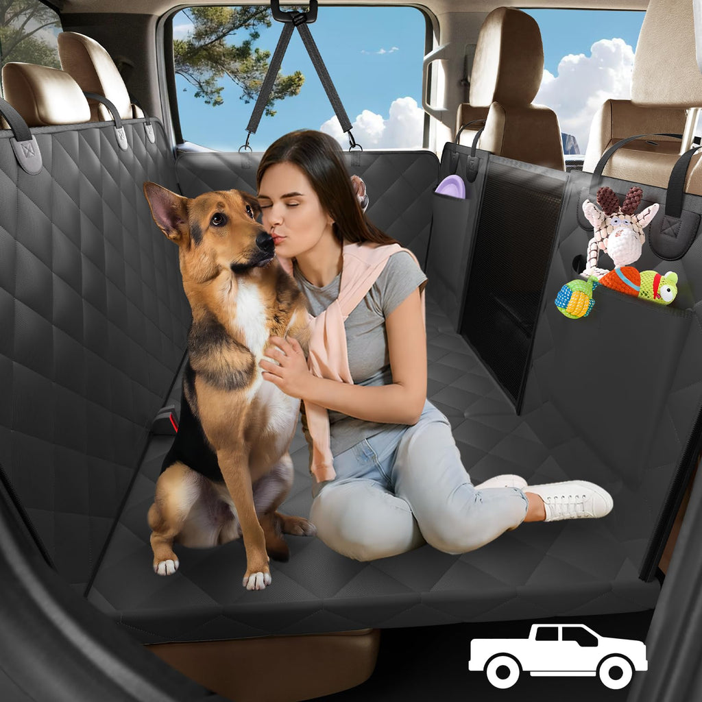 XL Truck Back Seat Extender for Dogs, 59x29 Dog Seat Cover Back Seat Hard Bottom, Dog Hammock for Truck Full Size, Pet Seat Covers for Crew Cab F150, RAM1500, Sierra, Tundra, Silverado, Titan
