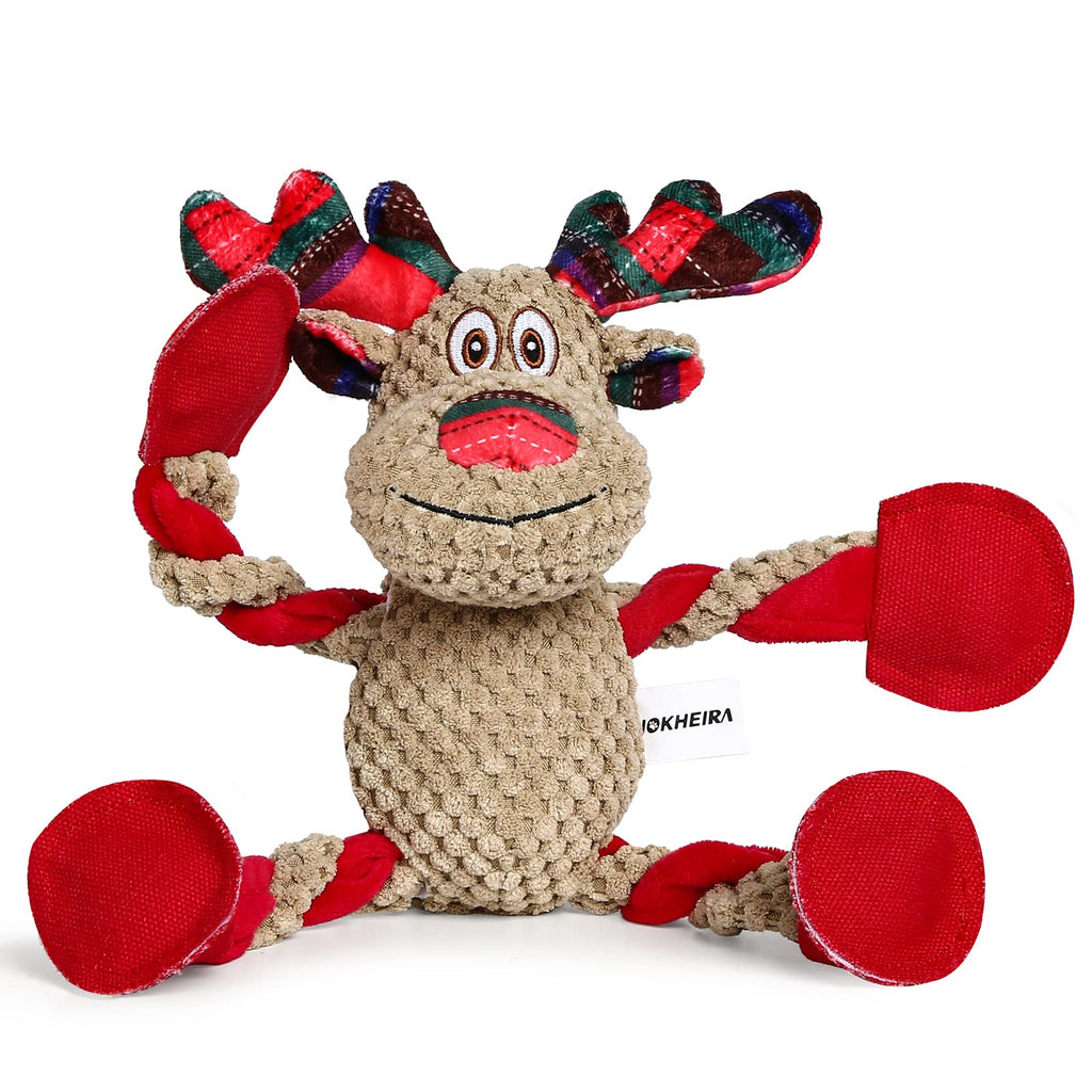 IOKHEIRA Dog Plush Toy for Large Aggressive Chewers,Indestructible Dog Squeaky Toys,Stuffed Animals Toys with Cotton Material and Crinkle Paper,Durable Chewing Toys