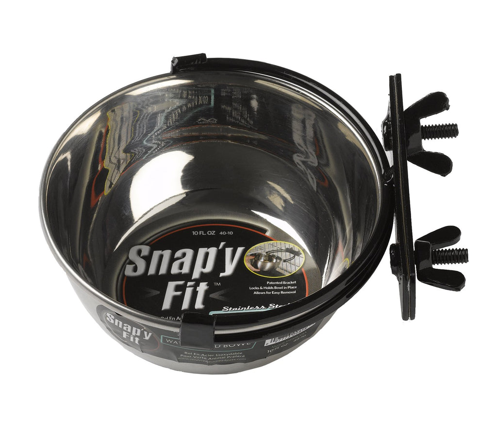 MidWest Homes for Pets Snap'y Fit Stainless Steel Food Bowl/Pet Bowl, 10 oz. for Dogs, Cats, Small Animals