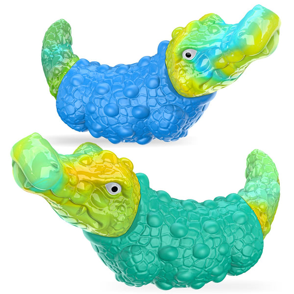 TOOPTATE Durable Dog Toys for Aggressive Chewers - 2 Pack Tough Indestructible Squeak Dog Chew Toys for Large Medium Small Dogs and Puppies