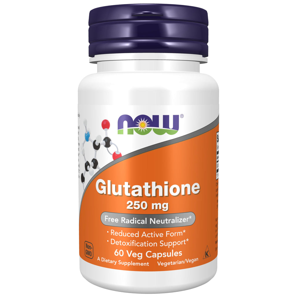 NOW Foods Supplements, Glutathione 250 mg, Detoxification Support*, Free Radical Neutralizer*, 60 Veg Capsules