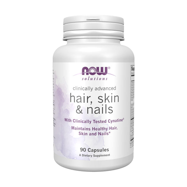 NOW Solutions, Hair, Skin and Nails, Clinically Advanced, Support with Clinically Tested Cynatine®, 90 Veg Capsules