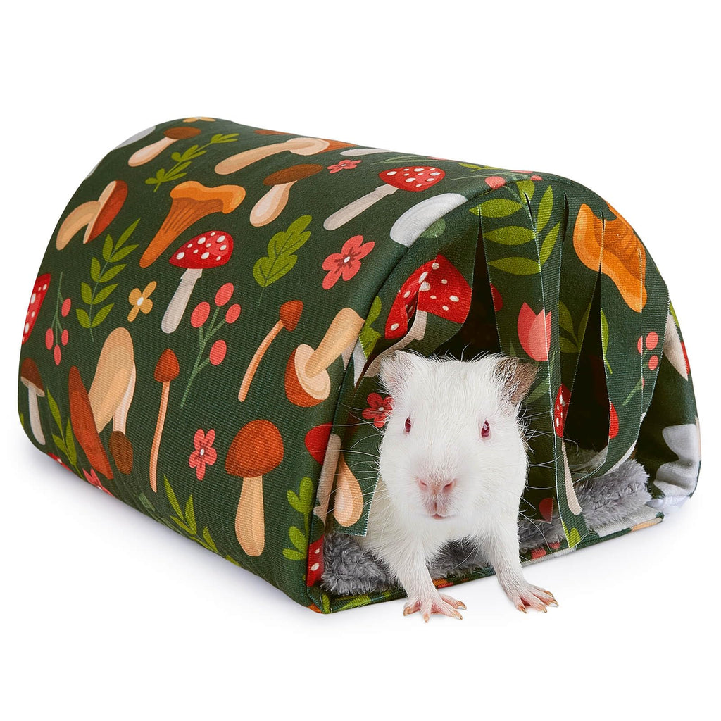 Washable Guinea Pig Tunnel with Curtains - Cozy Hamster Hideout Fit for Small Animals - Soft Accessories for Hamster/Chinchilla/Bunny
