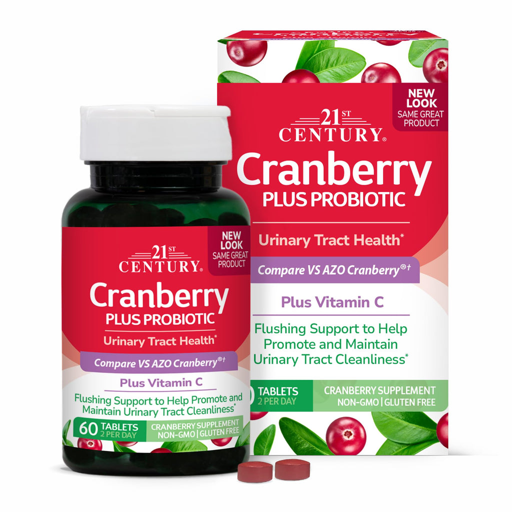 21st Century Cranberry Plus Probiotic Tablets, 60 Count