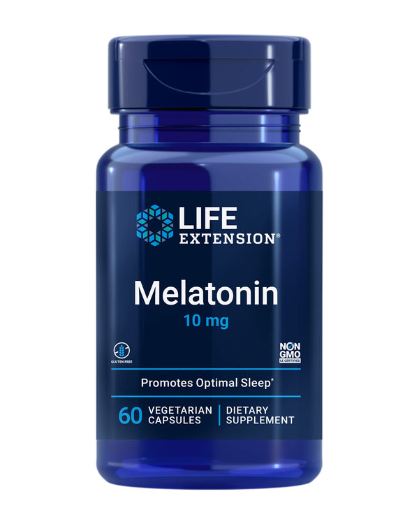 Life Extension Melatonin, 10 mg, Healthy Dose, Our Highest Available Dosage, for Sleep Support, Healthy Immune Response, Oxidative Stress Defense, Vegetarian, 60 Capsules