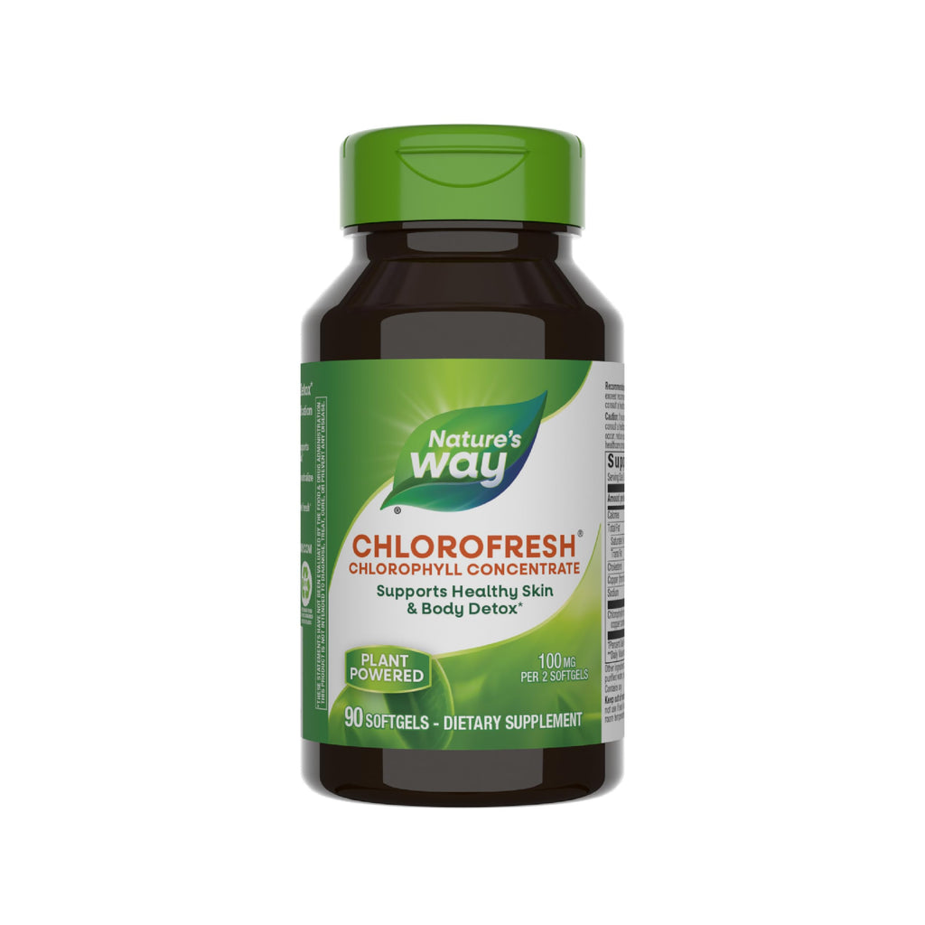 Nature’s Way Chlorofresh Chlorophyll Concentrate, Supports Detox Pathways*, Chlorophyllin Copper Complex, Supports Healthy Skin*, Internal Deodorant*, 90 Softgels (Packaging May Vary)