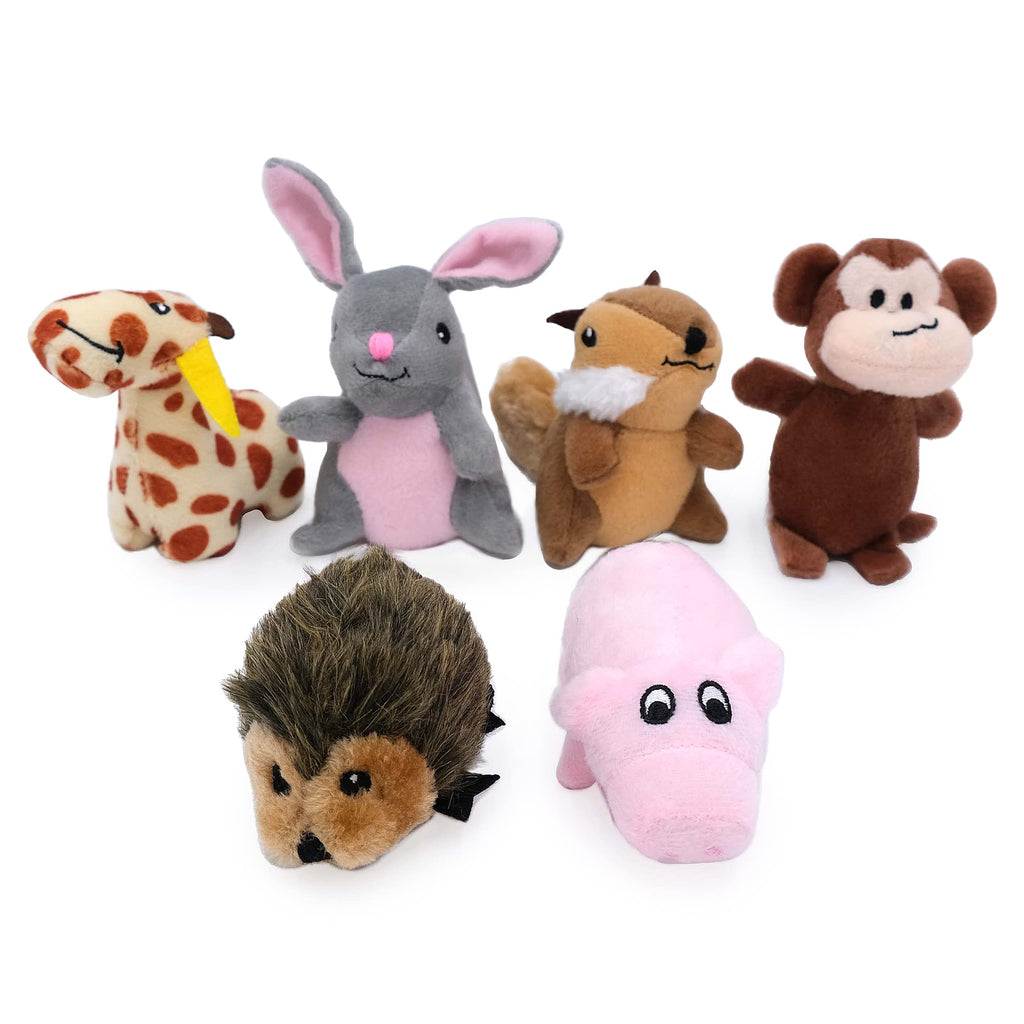 ZippyPaws Burrow Replacement Miniz - Interactive Dog & Puppy Toys for Boredom, Stimulating Pet Products to Keep Them Busy, Plush Refills for Hide & Seek Puzzle, Enrichment Squeaky Toys - Mixed 6 Pack