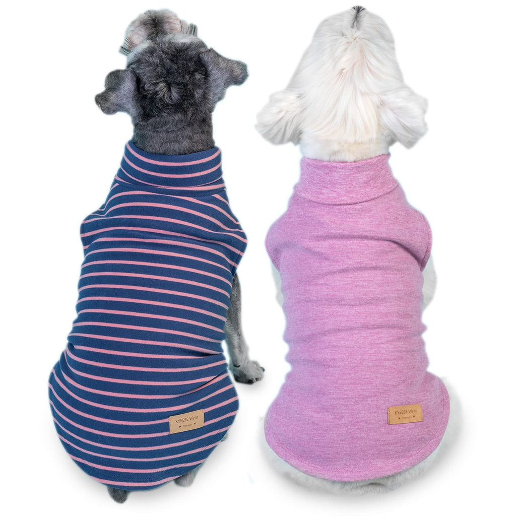 KYEESE 2Pack Dog Sweater Pullover for Small Dogs Girl Soft Clothes Stretchy Sweatshirt Warm Dachshund Turtleneck Coats