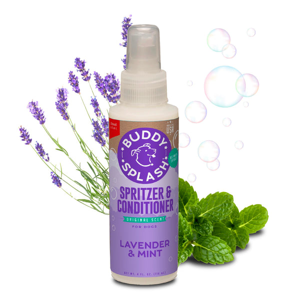 Buddy Splash Spritzer & Conditioner for Dog Grooming, Lavender & Mint, 4 Oz. Bottle