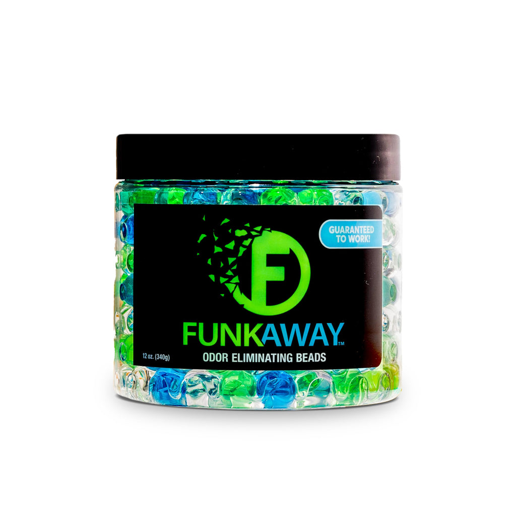 FunkAway Odor Eliminating Beads, 12 oz., Supercharged Odor Absorbing Beads for the House, Car or Gym, Eliminate Smoke, Pet and Bathroom Odors for Long-Lasting Results