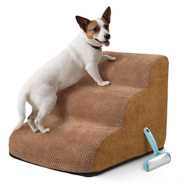 UrsulGenial - Dog Stairs for Bed - Large Folding Pet Ramp for High Beds, Furniture, Couch - Steps for Small Pets, Cats, Older Dogs, Puppies