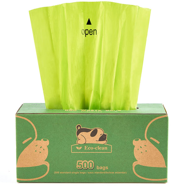 ECO-CLEAN Dog Poop Bags, 500 Count, Leak-Proof, Earth-Friendly, Tissue-Style Dispensing, Big Enough for All Pet Size, Keep Your Hands Safe