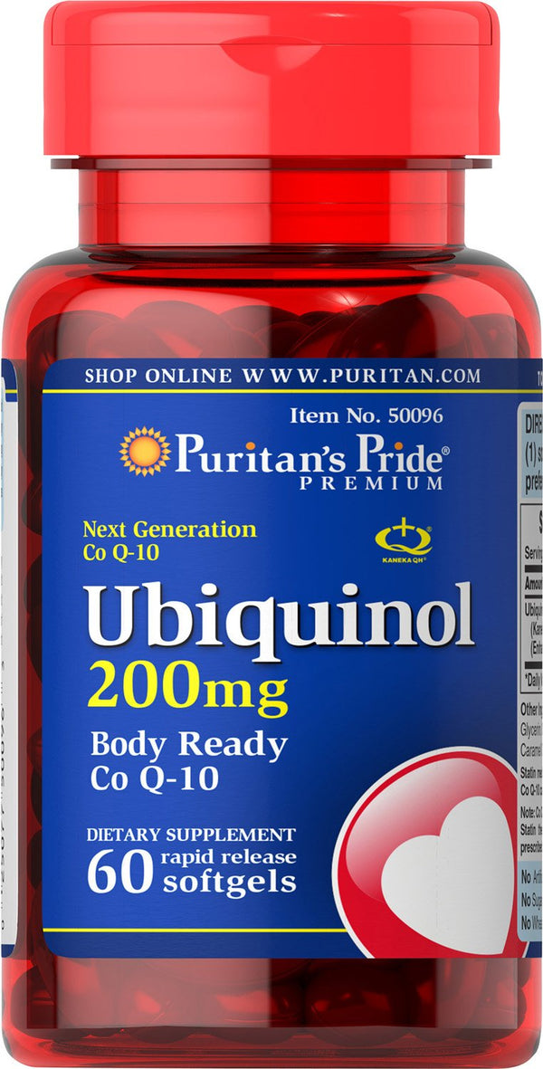 Puritan's Pride Ubiquinol 200mg, Supports Heart Health, 60 Softgels