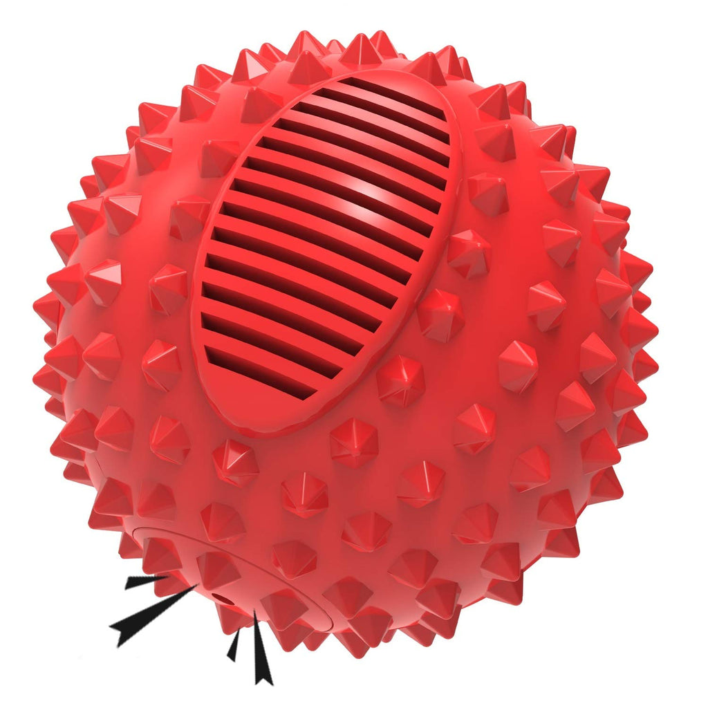 petizer 4" Squeaky Dog Balls for Aggressive Chewers, Durable Interactive Dog Chew Toys for Teething, Floatable Indestructible Rubber Spiky Ball, Tough Pet Toys for Small, Medium & Large Breeds
