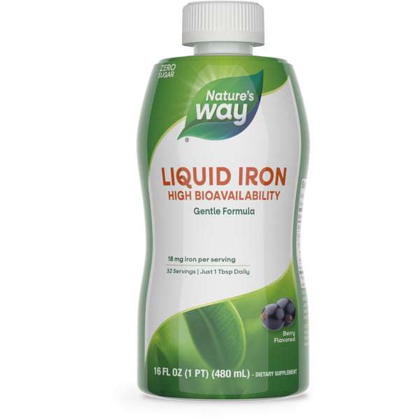 Nature's Way Liquid Iron, Provides Daily Value of Iron, Sugar Free, Berry Flavored, 16 Fl. Oz.