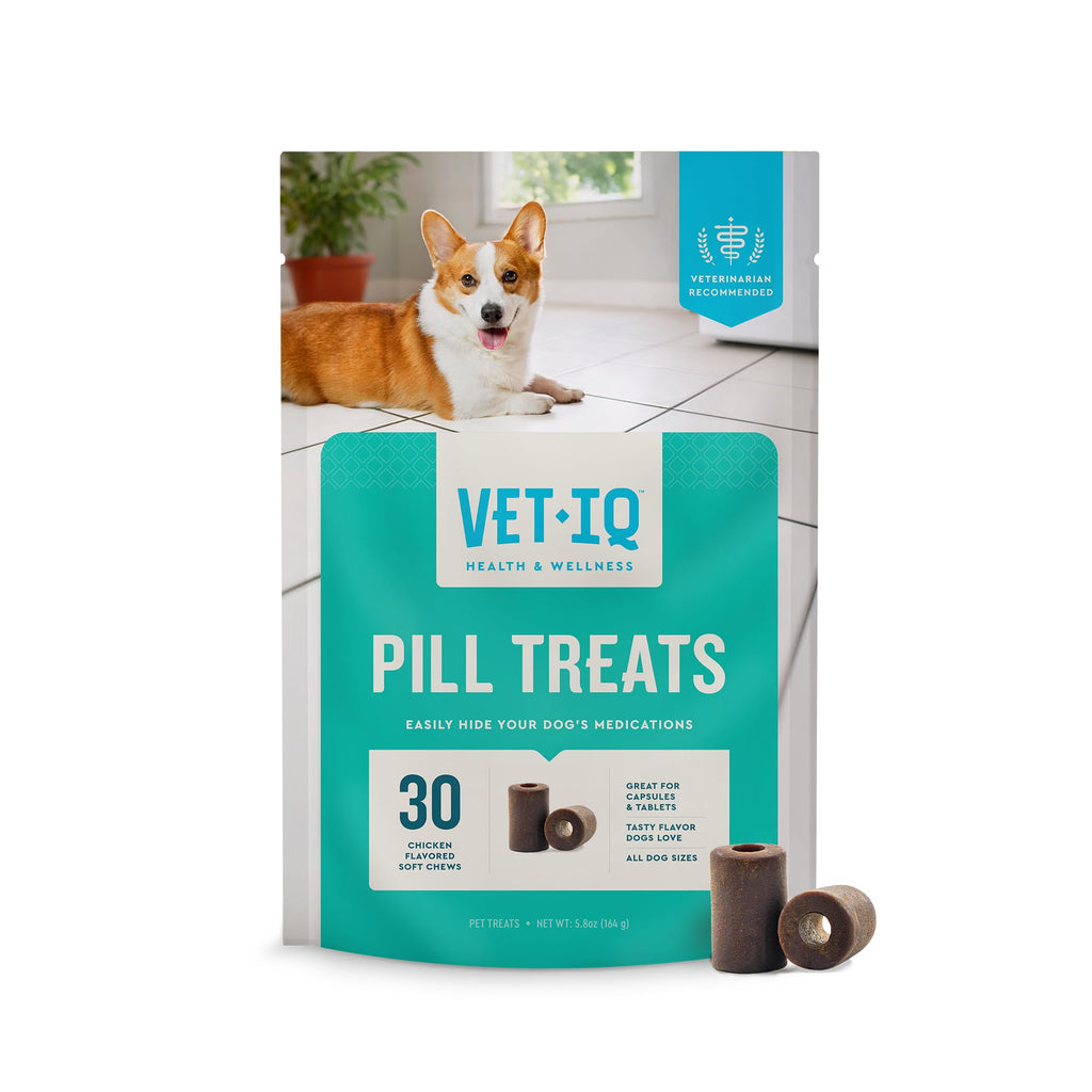 VetIQ Pill Treats Advanced Formula for Dogs, Chicken Flavor Soft Chews, Made in the USA, 30 Count