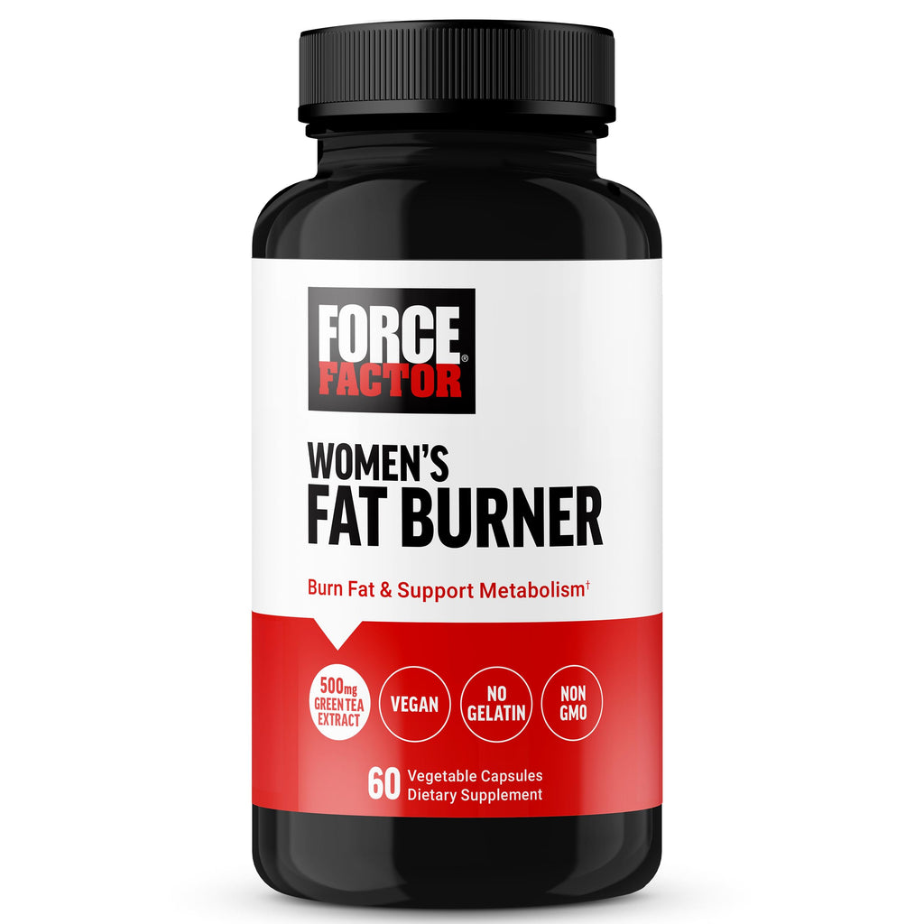 FORCE FACTOR Women’s Fat Burner, Metabolism Booster, and Weight-Loss Supplement Support, Green Tea Fat Burner Weight-Loss Pills to Help with Energy, Diet, and Exercise, Vegan, Non-GMO, 60 Capsules