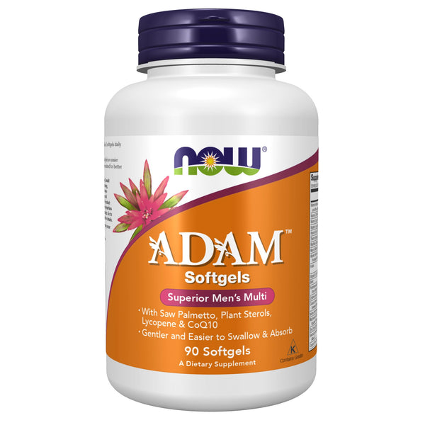 NOW Supplements, ADAM™ Men's Multivitamin with Saw Palmetto, Plant Sterols, Lycopene & CoQ10, 90 Softgels