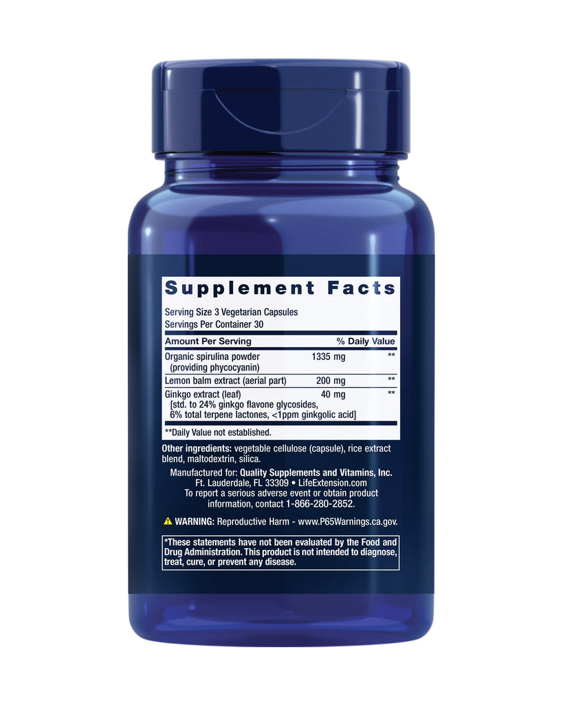 Life Extension X-R Shield, spirulina, Lemon Balm, Ginkgo biloba, Supports Cellular Integrity & DNA Health, Encourages Healthy Immune Response, Gluten-Free, Non-GMO, Vegetarian, 90 Capsules