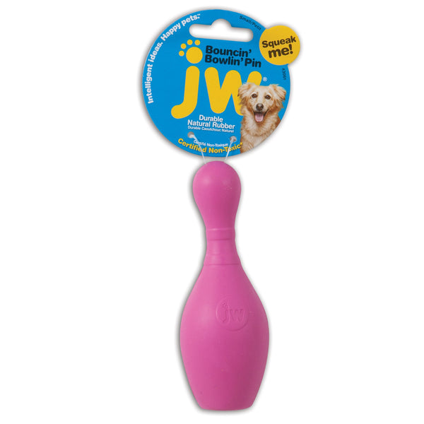 JW Pet Bouncin' Bowlin Pin Dog Toy, Large (Assorted Colors)