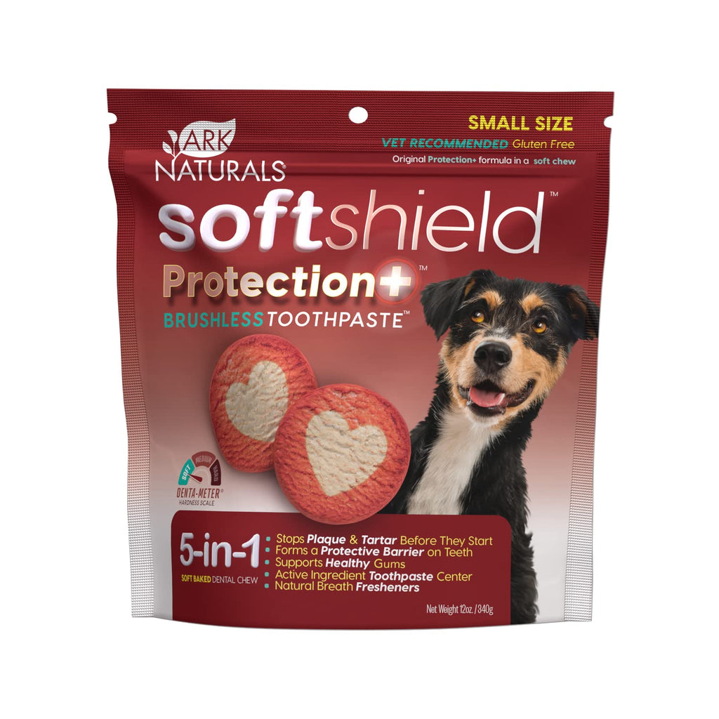 ARK NATURALS Soft Shield Brushless Toothpaste – Small Breeds, 12oz Bag – Soft-Baked Dog Dental Chew with Toothpaste Center – Prevent Plaque & Tartar and Freshen Breath with Dental Chews for Dogs