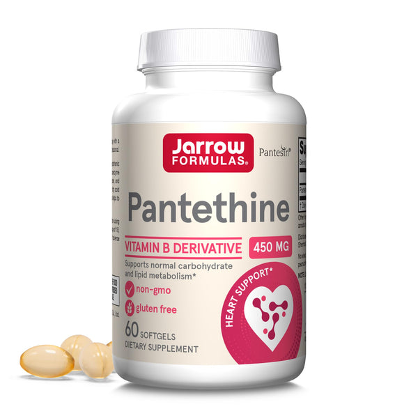 Jarrow Formulas Pantethine 450 mg - Derivative of Vitamin B5 - 60 Servings (Softgels) - Support Heart Health, Carbohydrate & Lipid Metabolism - Coenzyme A (CoA) Precursor - Pantothenic Acid Supplement