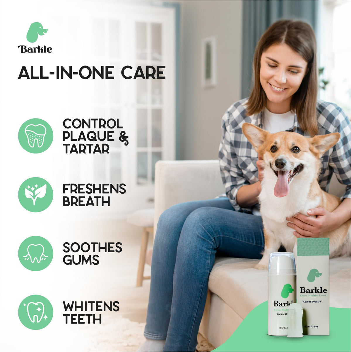 Barkle Vet Approved Dog Teeth Cleaning Toothpaste & Tooth Brushing Kit ...
