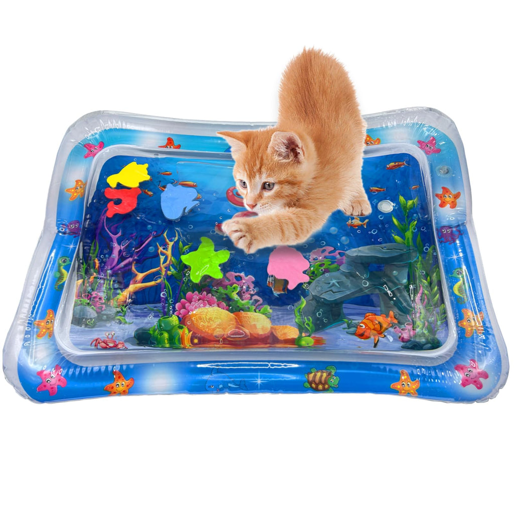 Luxify Cat Water Mat, Water Sensory Play Mat for Cats, Thickened Water Cat Mat, Pet Interactive Toys for Cats Dogs Indoor (Square)