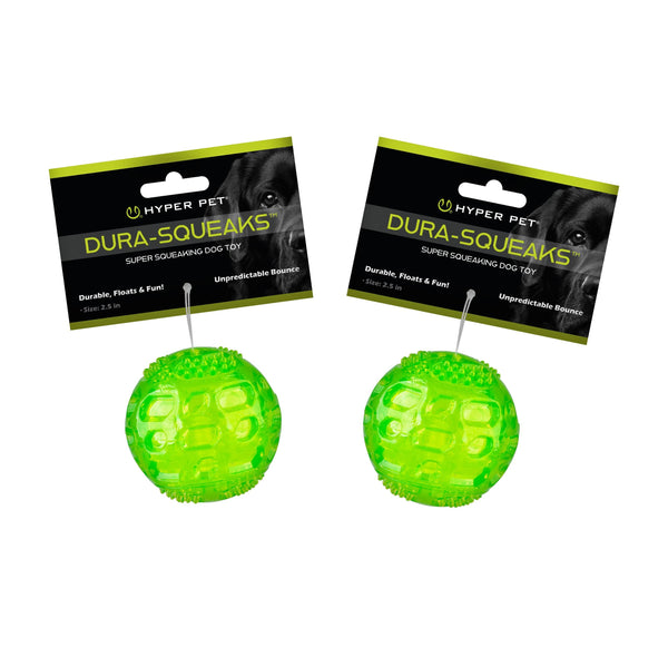 Hyper Pet DuraSqueak Dog Ball Toy, Interactive, Floats, Squeaks, Dog Balls for Fetching, Alternative to Traditional Tennis Balls - for All Breeds