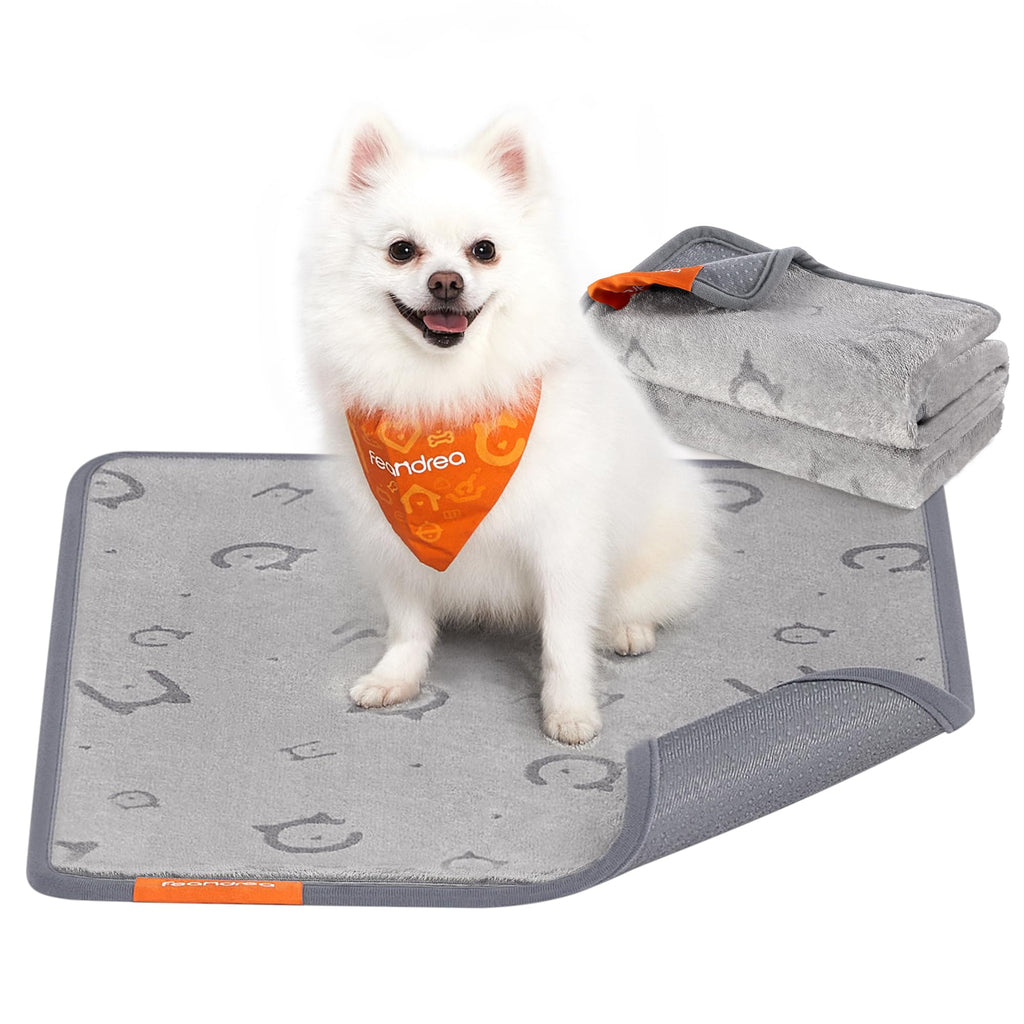 Feandrea Washable Pee Pads for Dogs, 2 Pack, Reusable Dog Pads, 24 x 18 Inches, S, Waterproof Pet Training Pads, Leakproof, Non-Slip, Super Absorbent, for Dogs, Cats, Rabbits, Dove Gray UPTD001G01