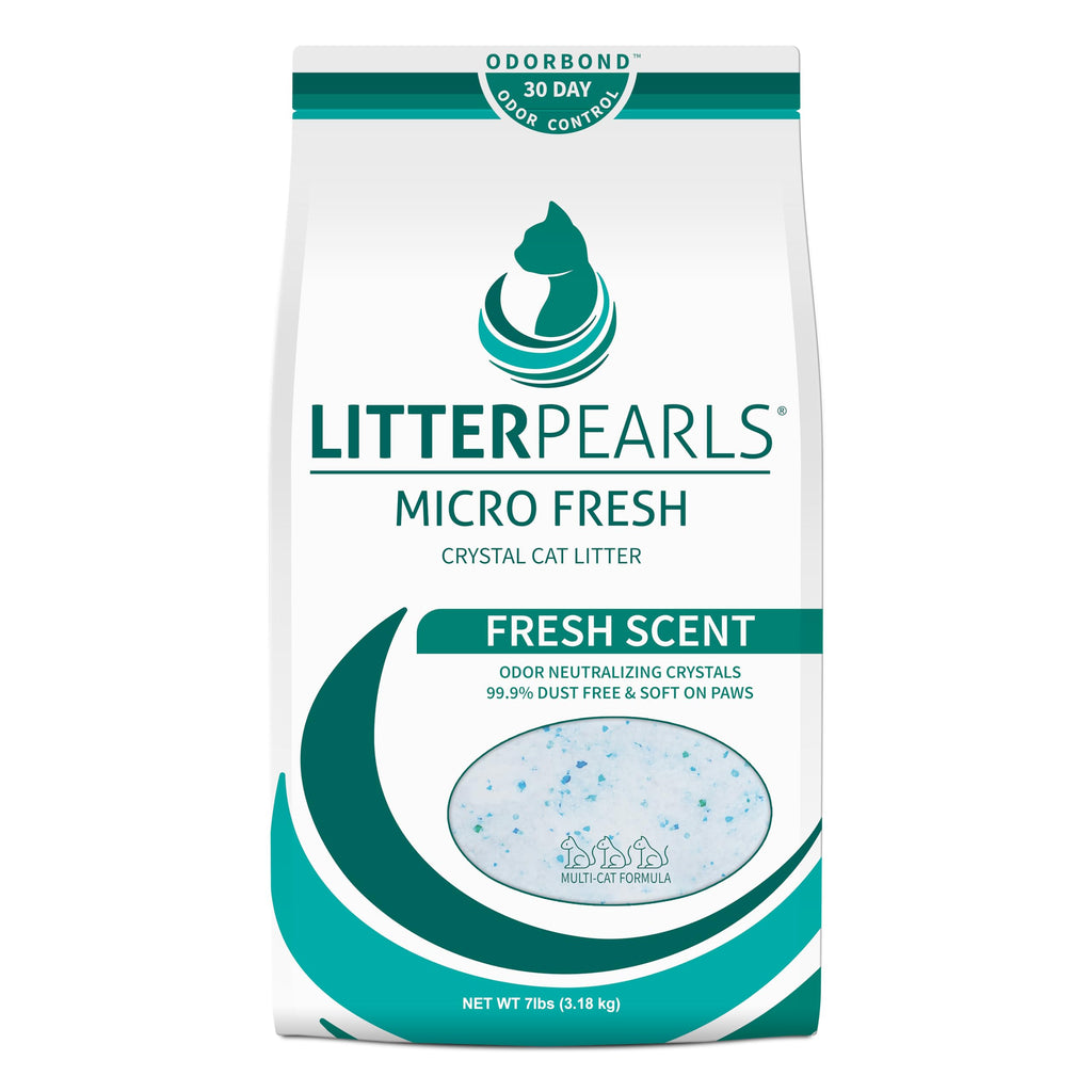 Litter Pearls Micro Fresh Scented Non-Clumping Crystal Cat Litter with Odorbond, 7 lb