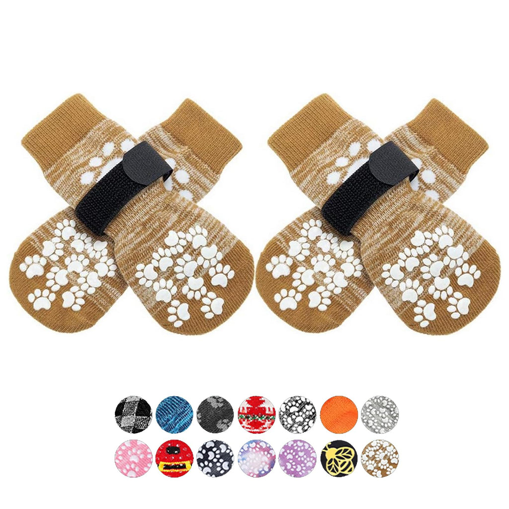 EXPAWLORER Anti Slip Dog Socks to Prevent Licking Paws, Dog Shoes for Hot Pavement, Dog Booties for Small Medium Large Senior Dogs, Traction Control Boots & Paw Protectors for Hardwood Floors