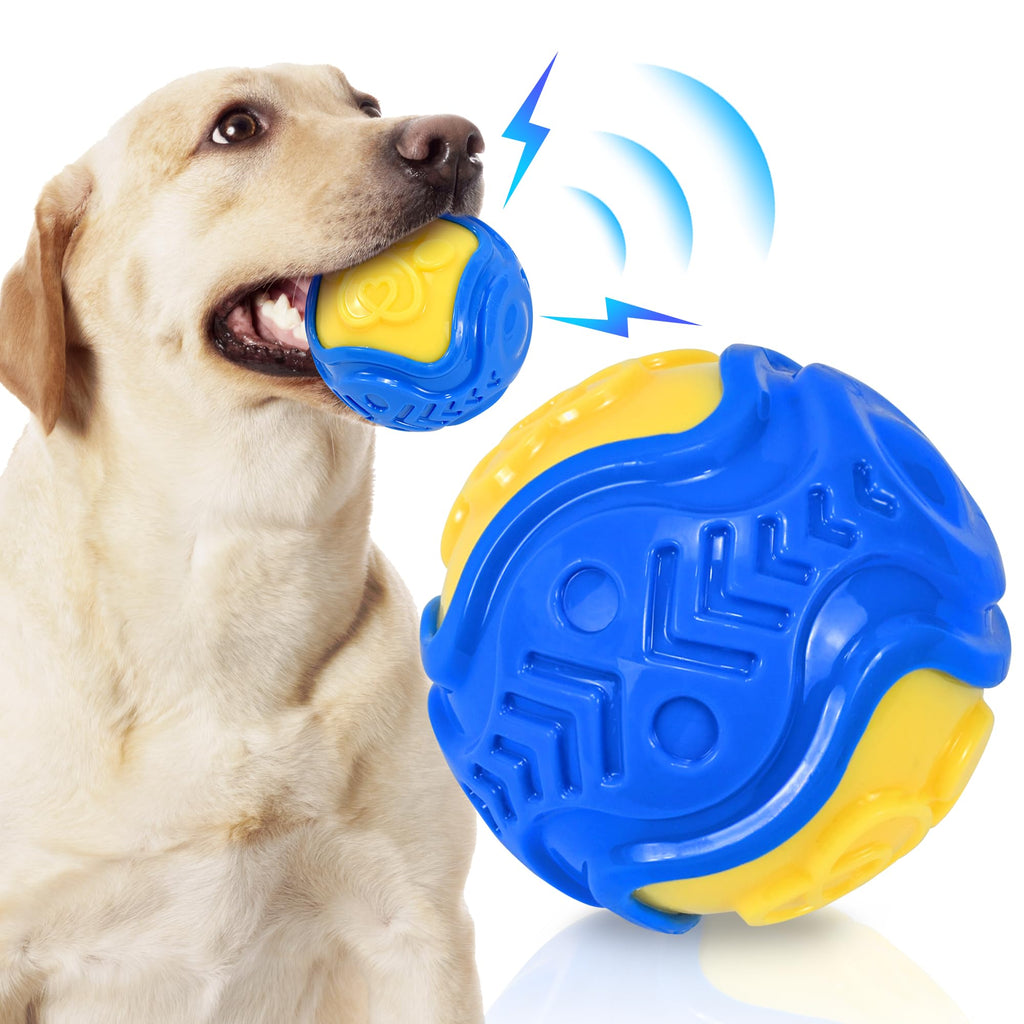 LECHONG Dog Balls, Squeaky Balls for Dogs 3” Interactive Chew Toy for Aggressive Chewers Puppy Ball Toys Relieves Anxiety and Clean Teeth, BPA Free Non-Toxic Dog Toys for Large and Small Dogs