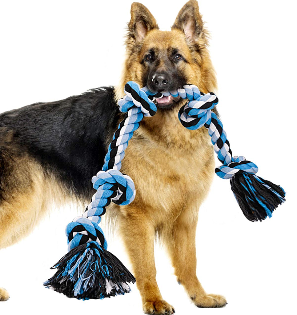 Bmag Heavy Duty Dog Rope Toy for Aggressive Chewers, Medium Large Dogs, Tough Twisted Rope with 5 Knots