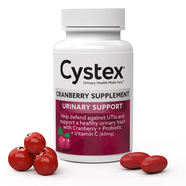 Cystex Cranberry Urinary Tract Health Supplement with Probiotics and Vitamin C, Cranberry Pills for Men & Women to Prevent UTIs, Sugar Free, 75 Caplets