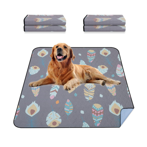 LOOBANI Washable Pee Pads for Dogs,4 Pack Ultra-Absorbent and Leak-Proof Whelping Pads, Non-Slip Reusable Puppy Pads, Waterproof Puppy Training Pads for Playpen, Crate, Housebreak, 18x24in, Gray